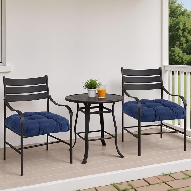 MTMR Water-Repellent Outdoor Chair Cushions Set of 2, 19”X19” Patio Chair Cushions with High Elasticity PP Cotton, No Fading Tufted Seat Cushions for Outdoor Furniture, Thick and Large Patio Cushions - Image 2
